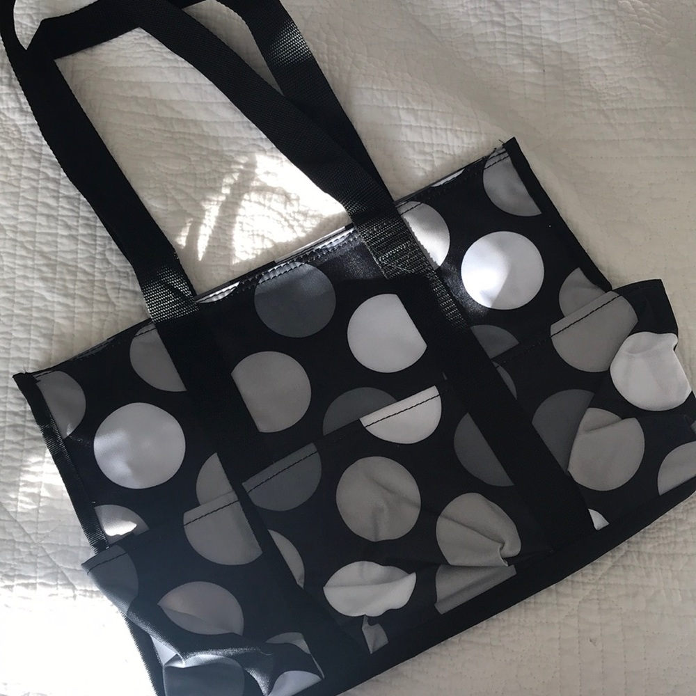 Thirty One Black Dot Tote LIKE NEW
